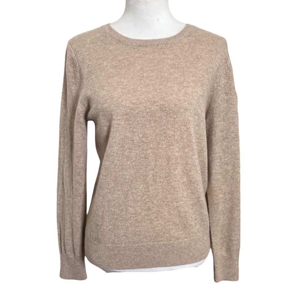 Quince Mongolian Cashmere Crewneck Sweater Women's Small Oatmeal Classic Work - Picture 2 of 9